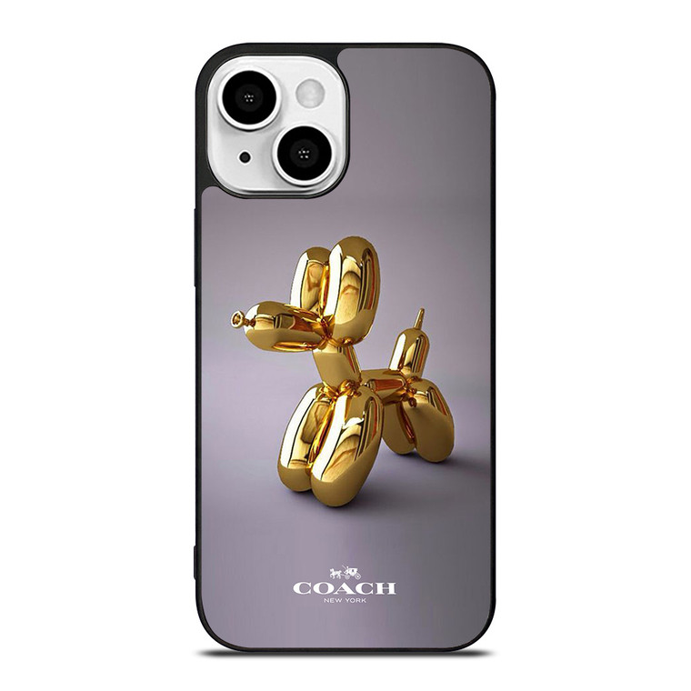 COACH NEW YORK LOGO GOLD DOG BALLOON iPhone 13 Mini Case Cover
