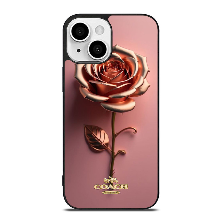COACH NEW YORK LOGO GOLDEN ROSE iPhone 13 Mini Case Cover