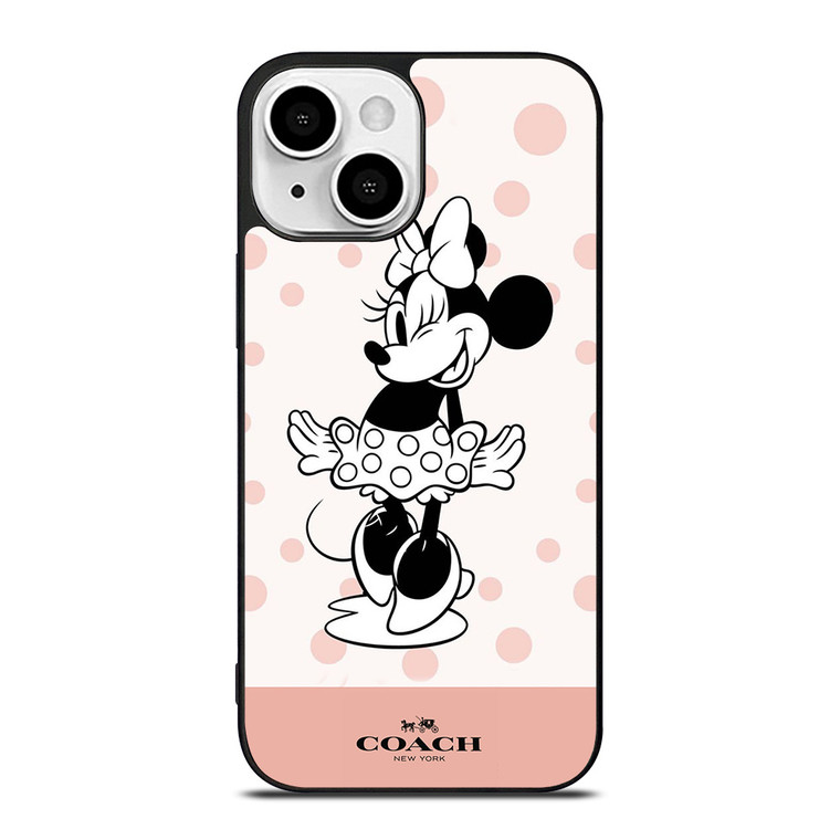 COACH NEW YORK PINK X MINNIE MOUSE DISNEY iPhone 13 Mini Case Cover