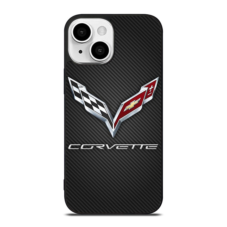 CORVETTE CAR CHEVROLET LOGO CARBON iPhone 13 Mini Case Cover