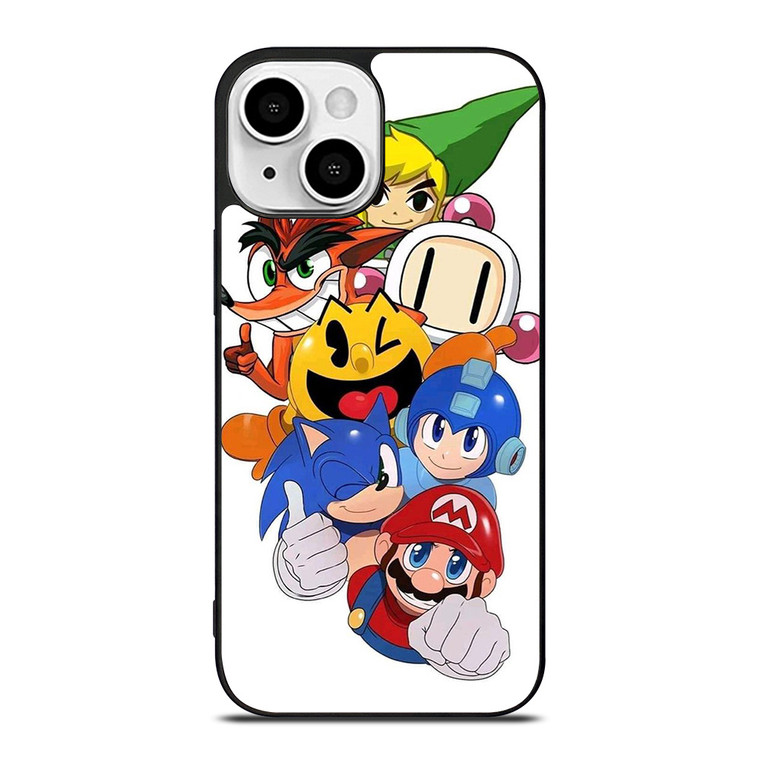 GAME CHARACTER MARIO BROSS SONIC PAC MAN iPhone 13 Mini Case Cover