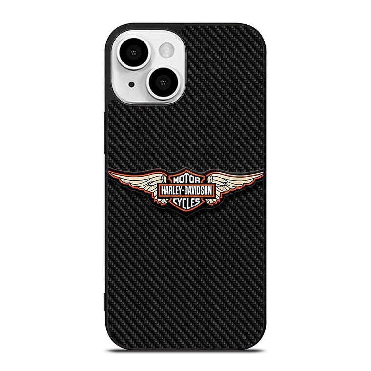 HARLEY DAVIDSON LOGO MOTORCYCLES COMPANY CARBON iPhone 13 Mini Case Cover