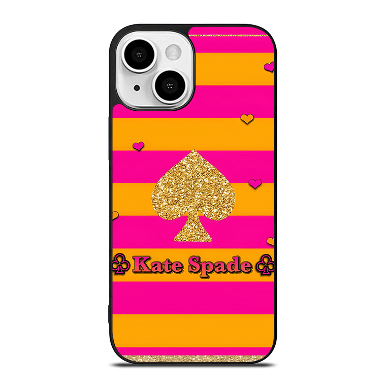 KATE SPADE NEW YORK YELLOW PINK STRIPES ICON iPhone 13 Mini Case Cover