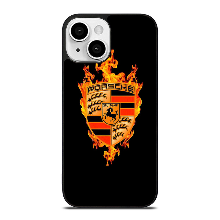 PORSCHE LOGO CAR ON FIRE iPhone 13 Mini Case Cover