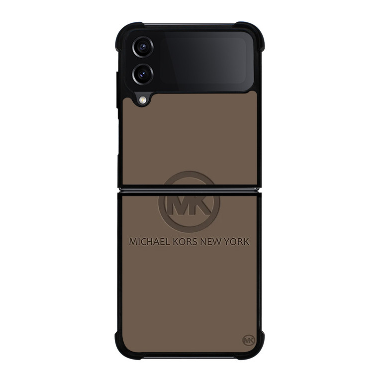 MICHAEL KORS NEW YORK LOGO BROWN Samsung Galaxy Z Flip 4 Case Cover