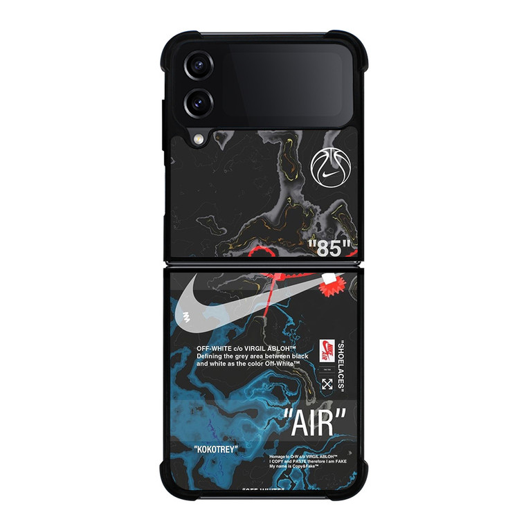 NIKE AIR JORDAN OFF WHITE BLACK MARBLE Samsung Galaxy Z Flip 4 Case Cover