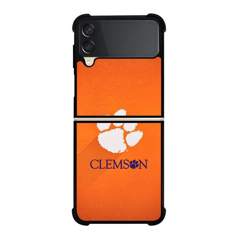 CLEMSON TIGERS LOGO UNIVERSITY FOOTBALL PAW ICON Samsung Galaxy Z Flip 3 Case Cover