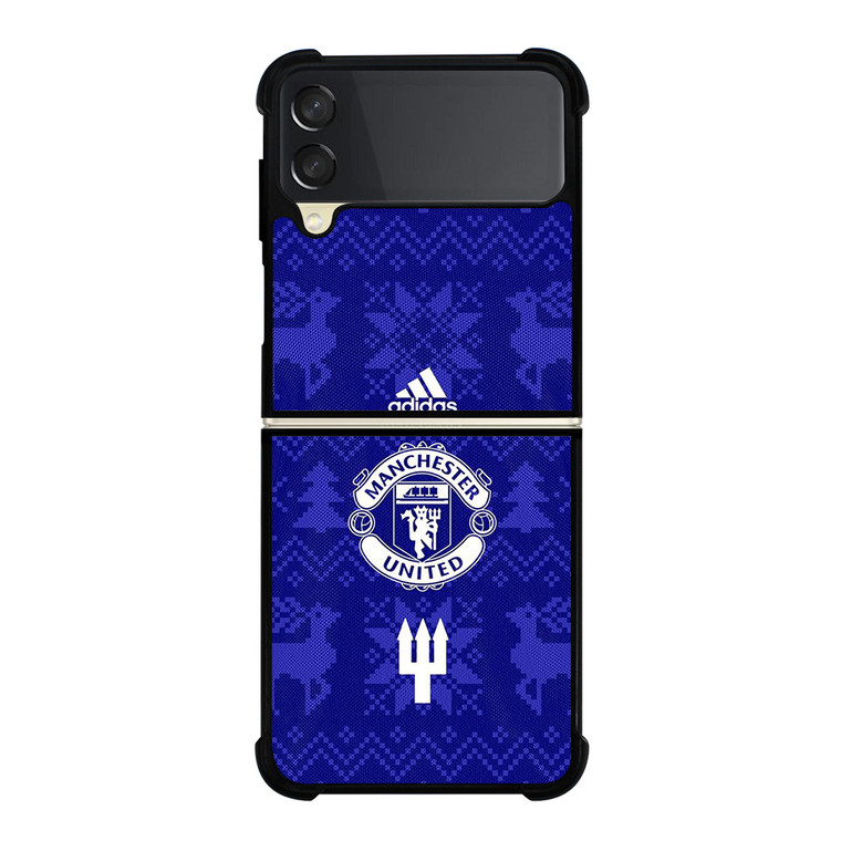 MANCHESTER UNITED FC LOGO FOOTBALL BLUE ICON Samsung Galaxy Z Flip 3 Case Cover