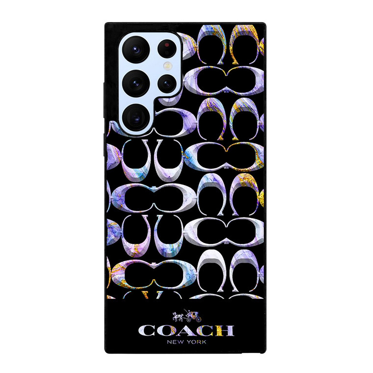 COACH NEW YORK COLORFULL MARBLE ICON Samsung Galaxy S22 Ultra Case Cover