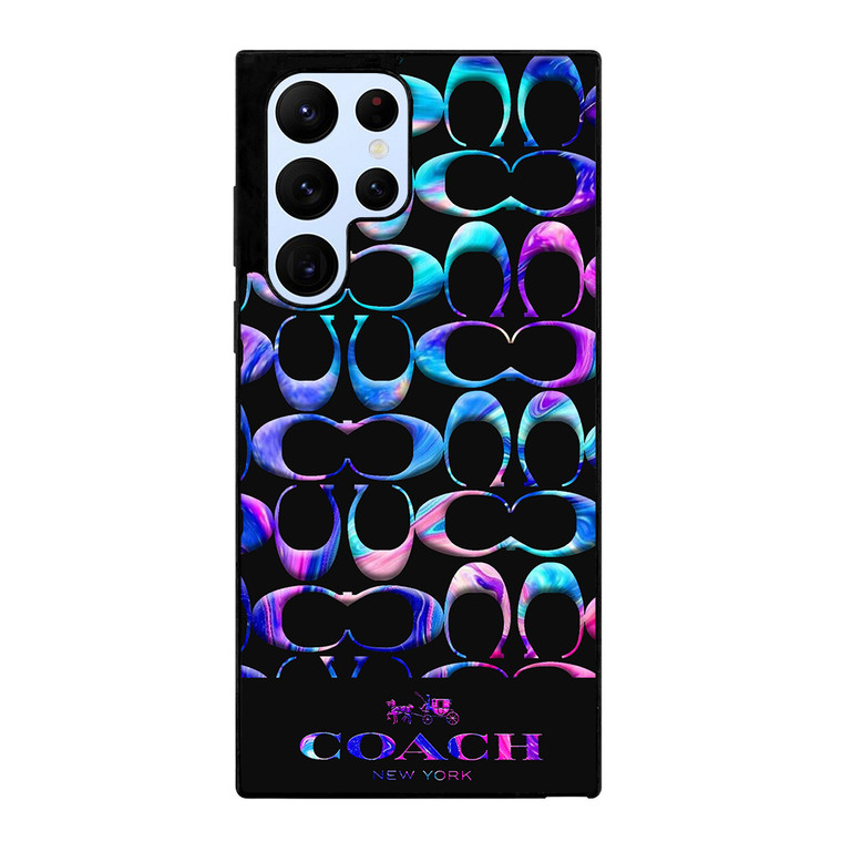 COACH NEW YORK COLORFULL MARBLE PATTERN Samsung Galaxy S22 Ultra Case Cover