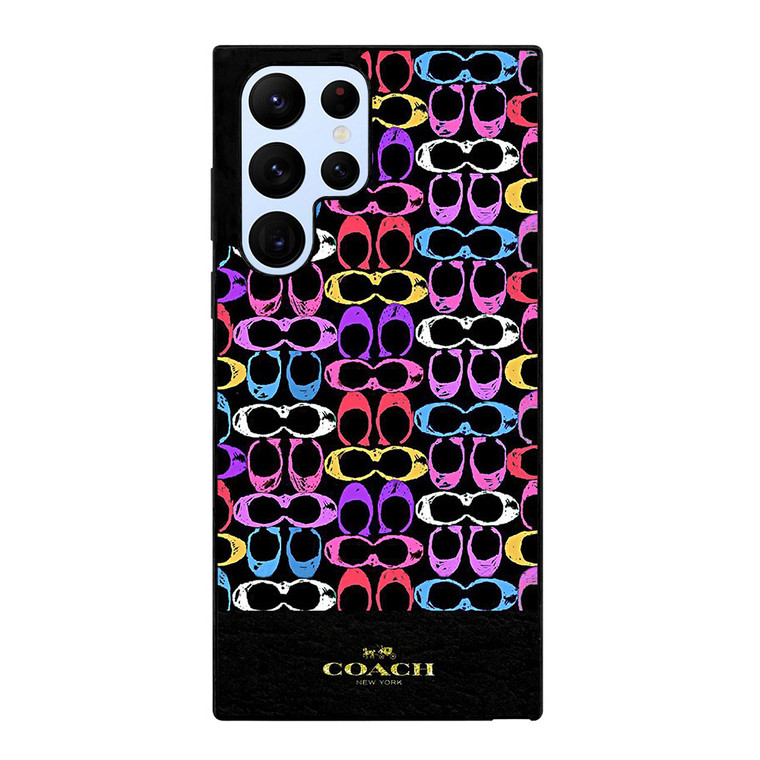 COACH NEW YORK COLORFULL PATTERN EMBLEM Samsung Galaxy S22 Ultra Case Cover