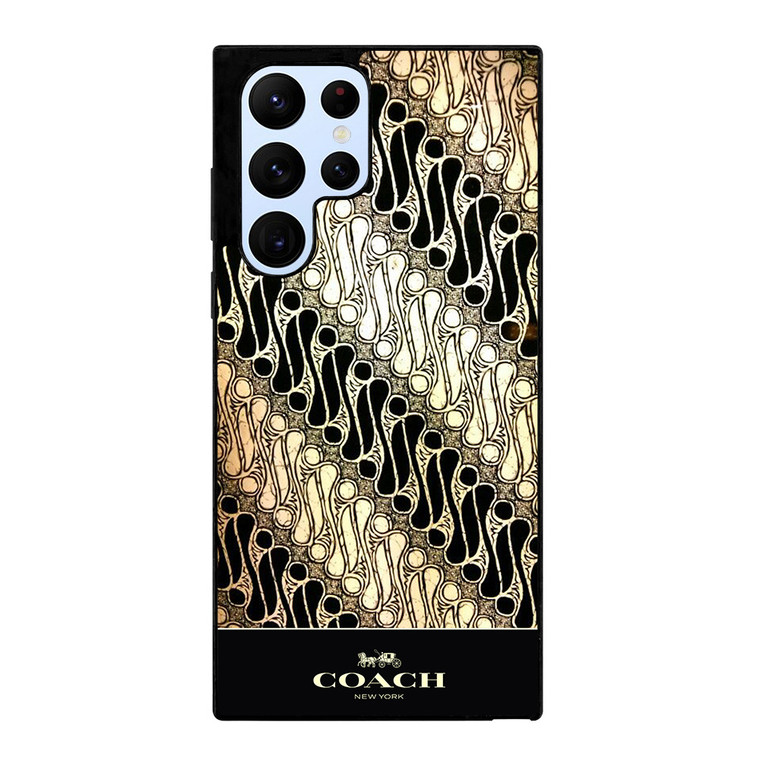 COACH NEW YORK LOGO BATIK PARANG PATTERN Samsung Galaxy S22 Ultra Case Cover