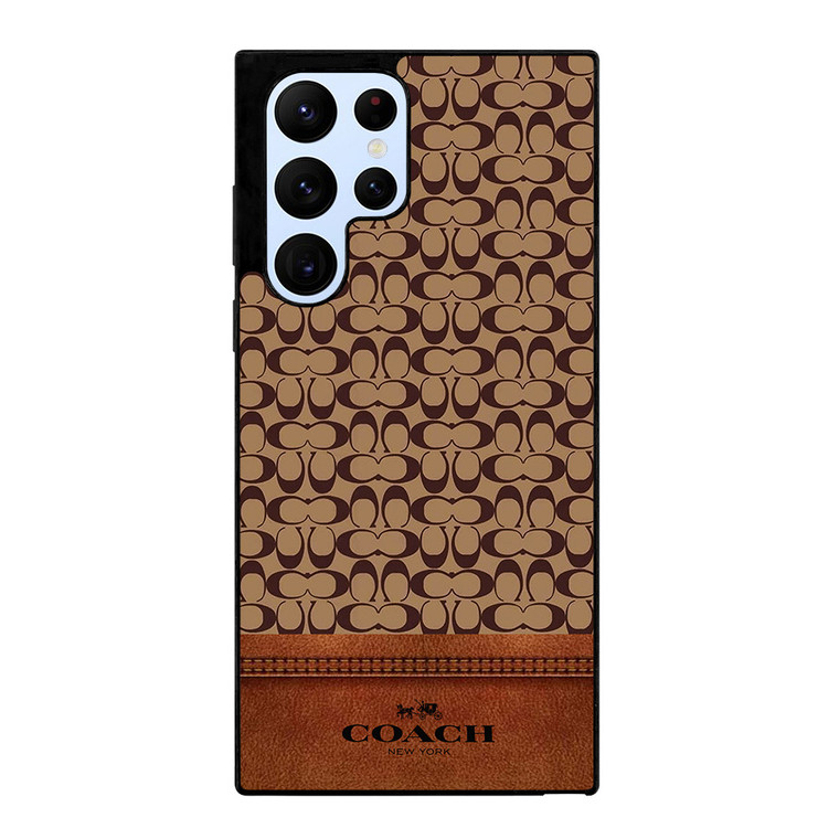 COACH NEW YORK LOGO BROWN ICON Samsung Galaxy S22 Ultra Case Cover