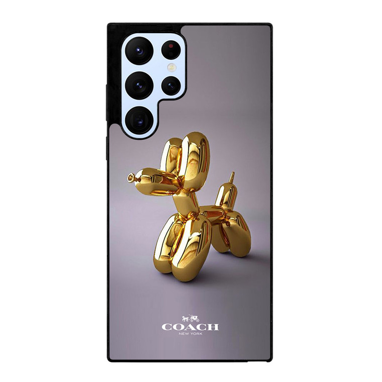 COACH NEW YORK LOGO GOLD DOG BALLOON Samsung Galaxy S22 Ultra Case Cover