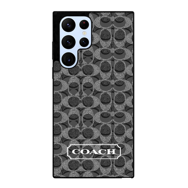 COACH NEW YORK LOGO PATTERN BLACK Samsung Galaxy S22 Ultra Case Cover