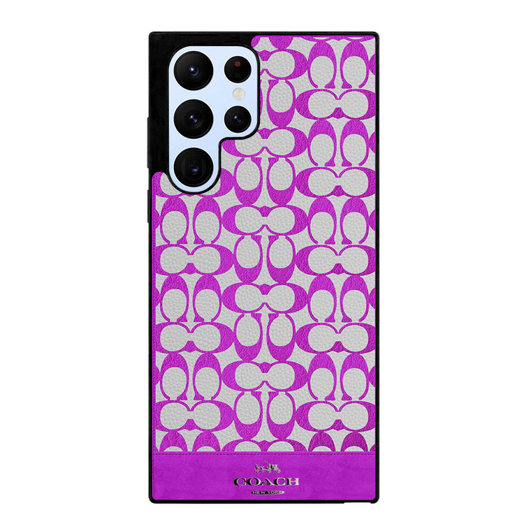 COACH NEW YORK LOGO PATTERN PURPLE EMBLEM Samsung Galaxy S22 Ultra Case Cover