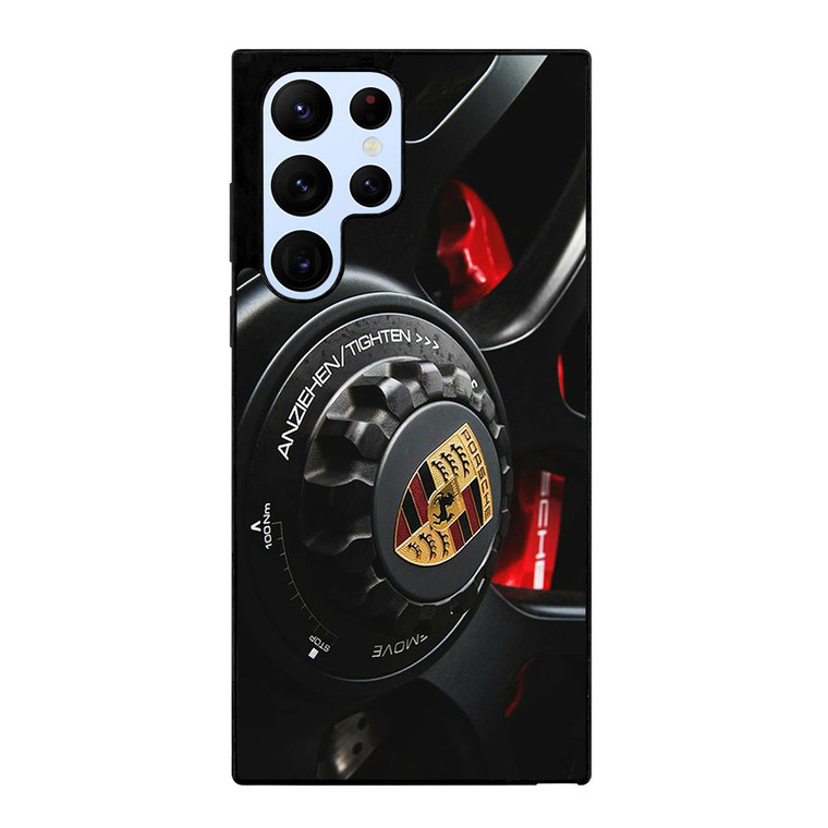 PORSCHE LOGO CAR ON RIM Samsung Galaxy S22 Ultra Case Cover