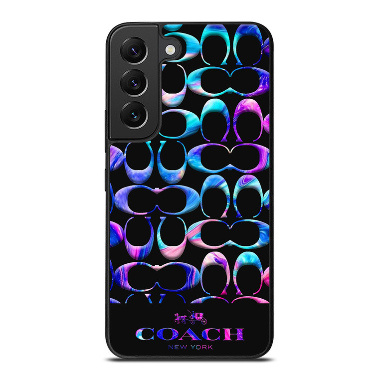 COACH NEW YORK COLORFULL MARBLE PATTERN Samsung Galaxy S22 Plus Case Cover
