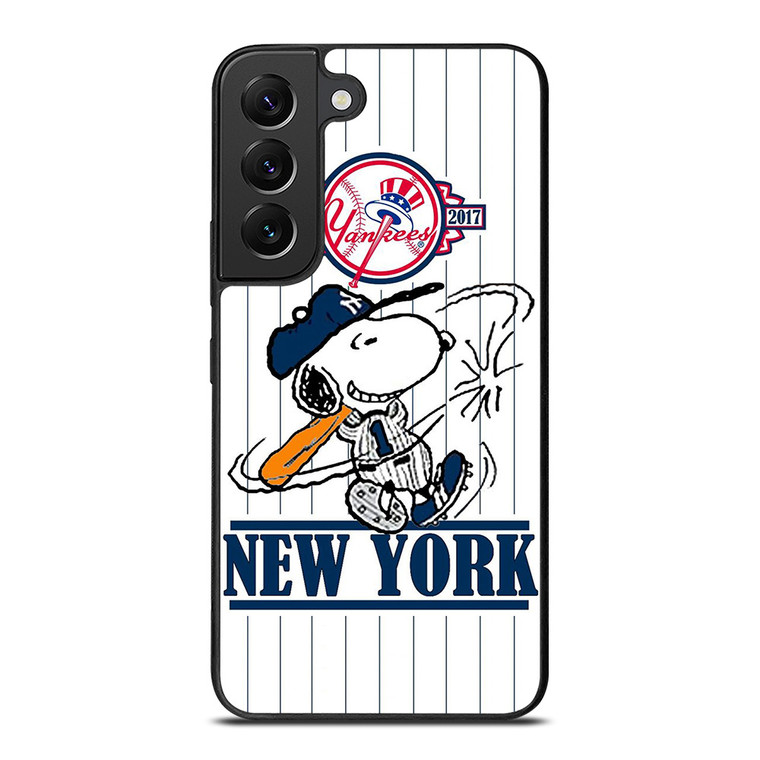 NEW YORK YANKEES LOGO BASEBALL SNOOPY THE PEANUTS Samsung Galaxy S22 Plus Case Cover