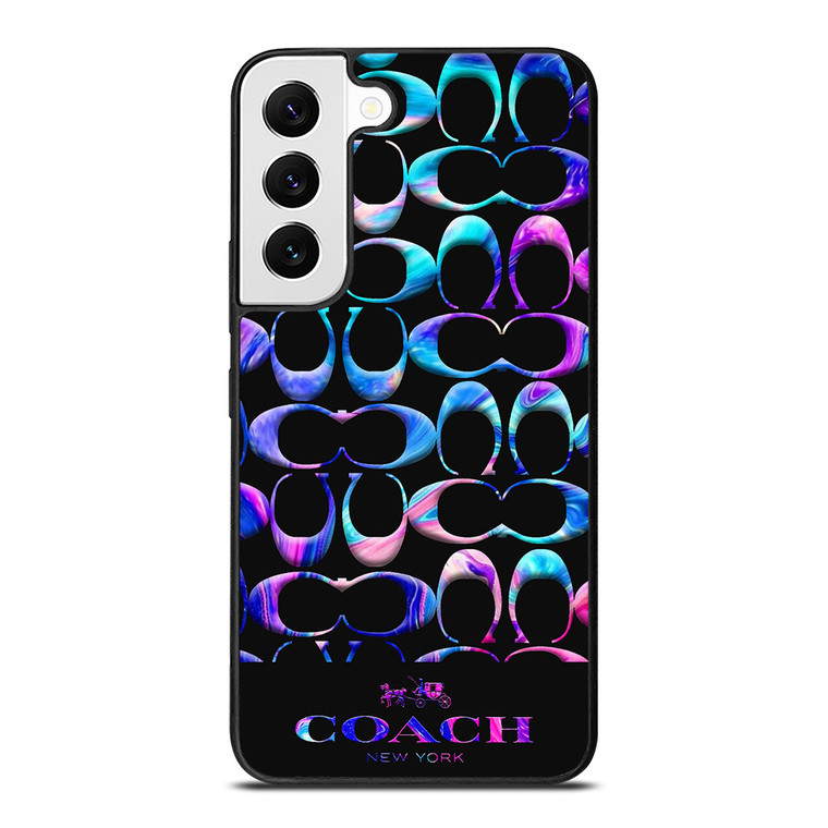 COACH NEW YORK COLORFULL MARBLE PATTERN Samsung Galaxy S22 Case Cover