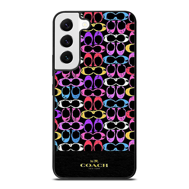 COACH NEW YORK COLORFULL PATTERN EMBLEM Samsung Galaxy S22 Case Cover