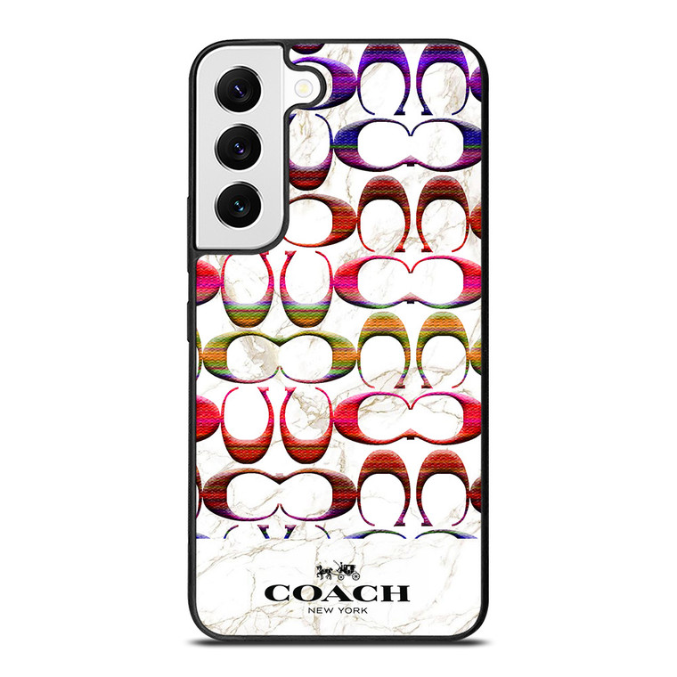 COACH NEW YORK COLORFULL PATTERN MARBLE Samsung Galaxy S22 Case Cover