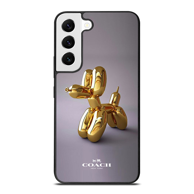 COACH NEW YORK LOGO GOLD DOG BALLOON Samsung Galaxy S22 Case Cover