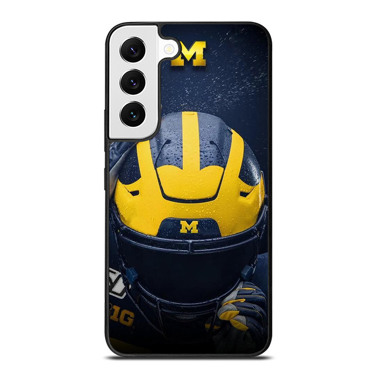 MICHIGAN WOLVERINES LOGO FOOTBALL HELMET Samsung Galaxy S22 Case Cover