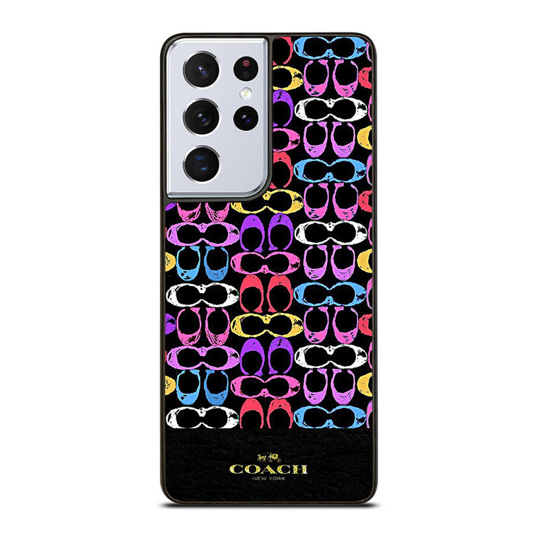 COACH NEW YORK COLORFULL PATTERN EMBLEM Samsung Galaxy S21 Ultra Case Cover