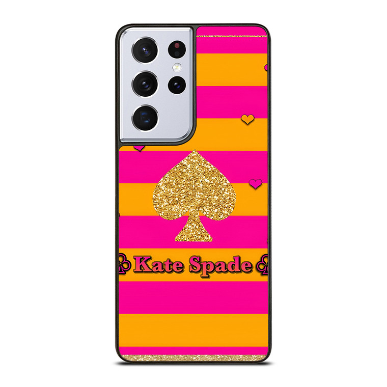 KATE SPADE NEW YORK YELLOW PINK STRIPES ICON Samsung Galaxy S21 Ultra Case Cover