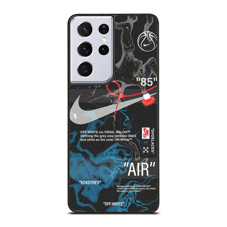 NIKE AIR JORDAN OFF WHITE BLACK MARBLE Samsung Galaxy S21 Ultra Case Cover