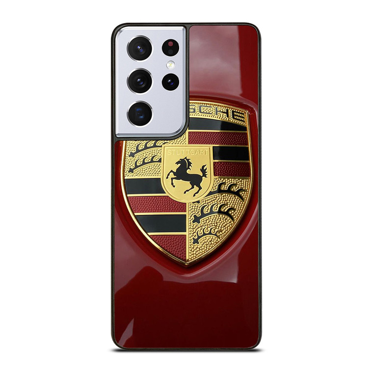 PORSCHE LOGO EMBLEM RED Samsung Galaxy S21 Ultra Case Cover