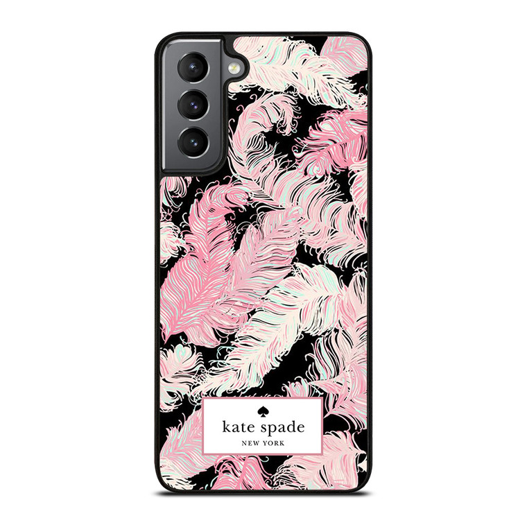 KATE SPADE NEW YORK LOGO PINK FEATHERS Samsung Galaxy S21 Plus Case Cover