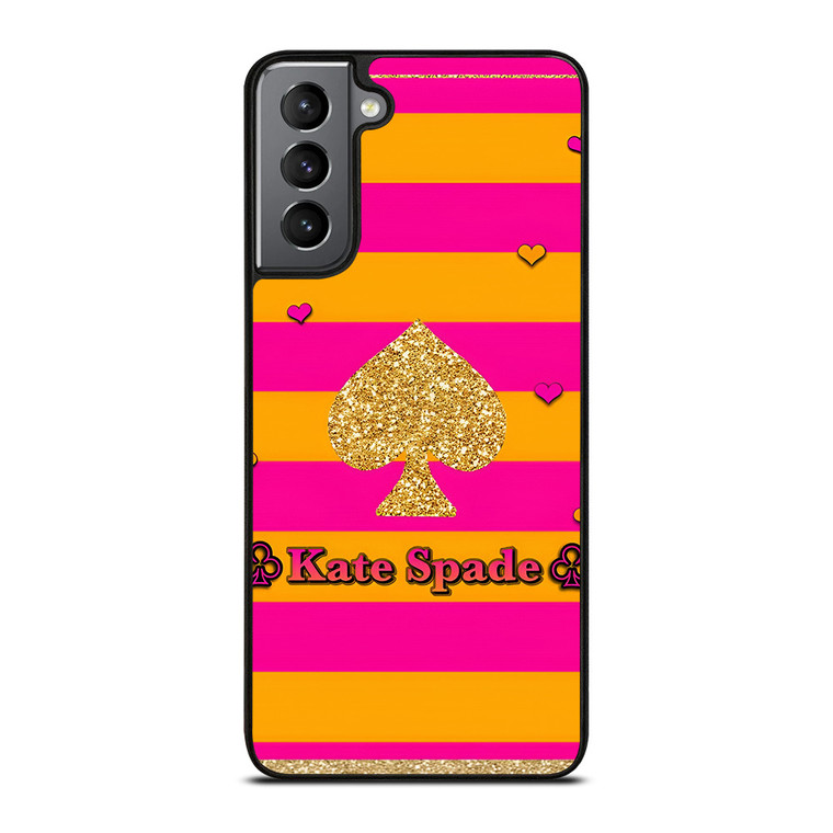 KATE SPADE NEW YORK YELLOW PINK STRIPES ICON Samsung Galaxy S21 Plus Case Cover