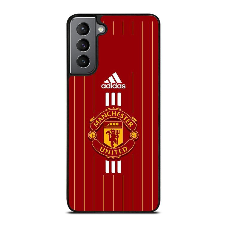 MANCHESTER UNITED FC LOGO FOOTBALL ADIDAS STRIPES Samsung Galaxy S21 Plus Case Cover