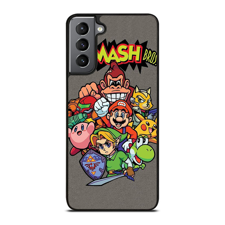 NINTENDO GAME CHARACTER SUPER SMASH BROSS AND FRIENDS Samsung Galaxy S21 Plus Case Cover