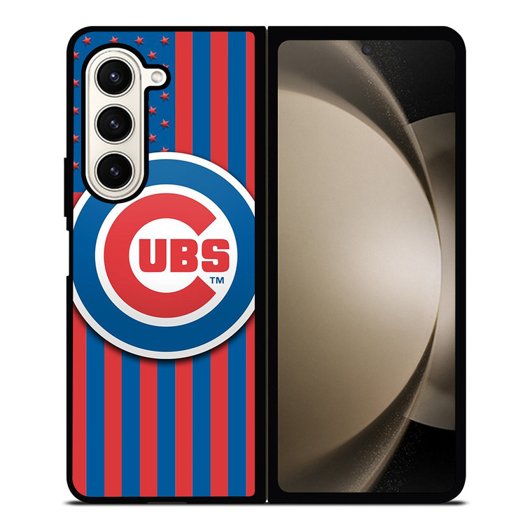 CHICAGO CUBS LOGO BASEBALL TEAM USA FLAG Samsung Galaxy Z Fold 5 Case Cover