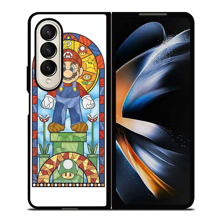 MARIO BROSS NINTENDO GLASS ART Samsung Galaxy Z Fold 4 Case Cover