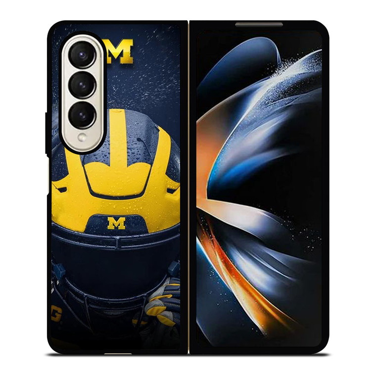 MICHIGAN WOLVERINES LOGO FOOTBALL HELMET Samsung Galaxy Z Fold 4 Case Cover