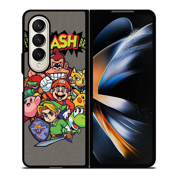 NINTENDO GAME CHARACTER SUPER SMASH BROSS AND FRIENDS Samsung Galaxy Z Fold 4 Case Cover