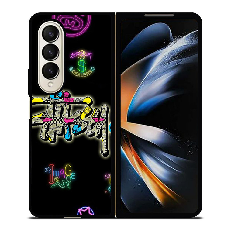 STUSSY LOGO THE DEALERS COLORFUL ICON Samsung Galaxy Z Fold 4 Case Cover