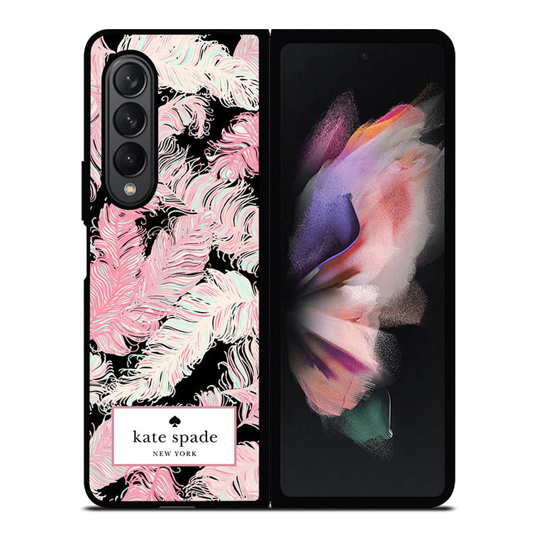 KATE SPADE NEW YORK LOGO PINK FEATHERS Samsung Galaxy Z Fold 3 Case Cover