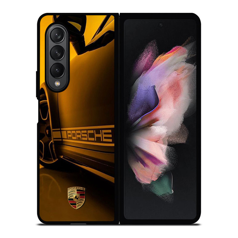 PORSCHE LOGO CAR YELOOW Samsung Galaxy Z Fold 3 Case Cover