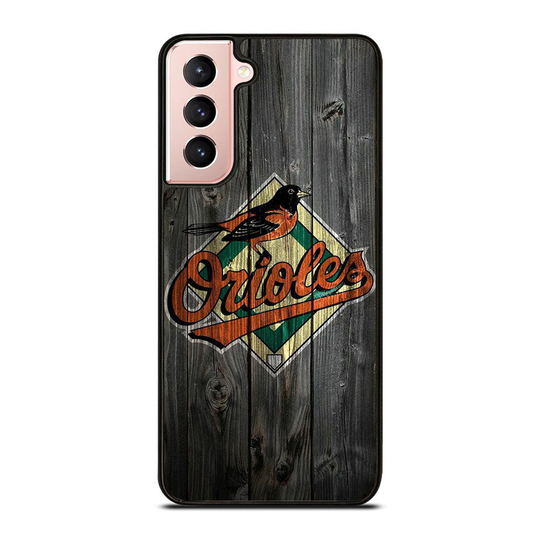 BALTIMORE ORIOLES LOGO BASEBALL TEAM WOODEN ICON Samsung Galaxy S21 Case Cover