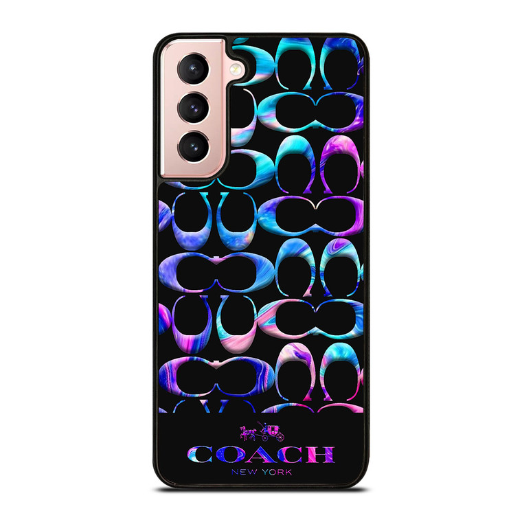 COACH NEW YORK COLORFULL MARBLE PATTERN Samsung Galaxy S21 Case Cover