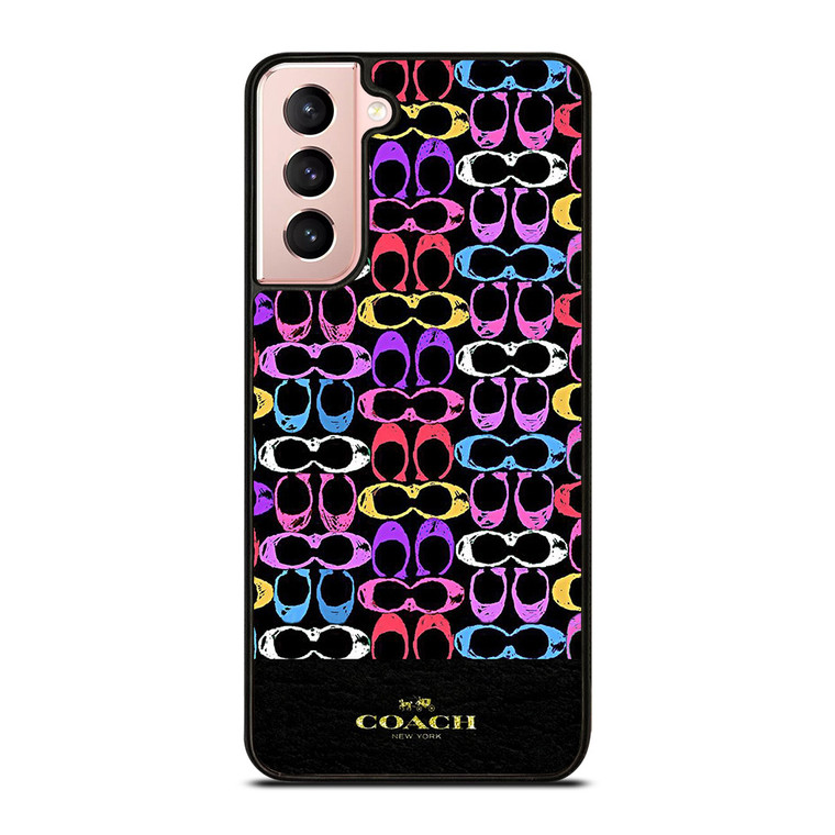 COACH NEW YORK COLORFULL PATTERN EMBLEM Samsung Galaxy S21 Case Cover