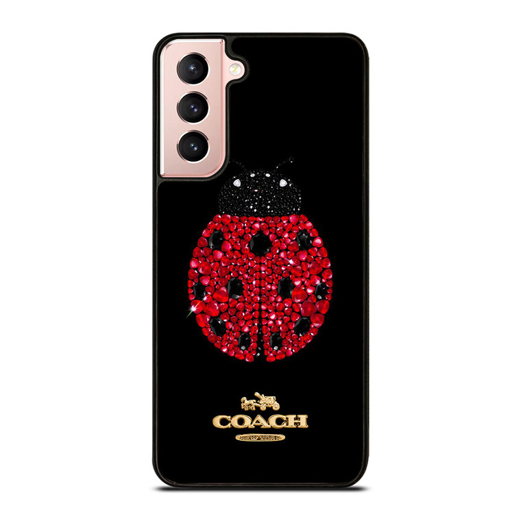 COACH NEW YORK LOGO DIAMOND LADYBUG Samsung Galaxy S21 Case Cover