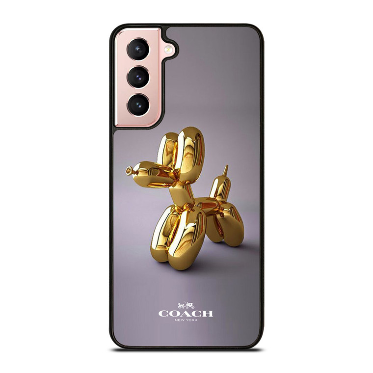 COACH NEW YORK LOGO GOLD DOG BALLOON Samsung Galaxy S21 Case Cover