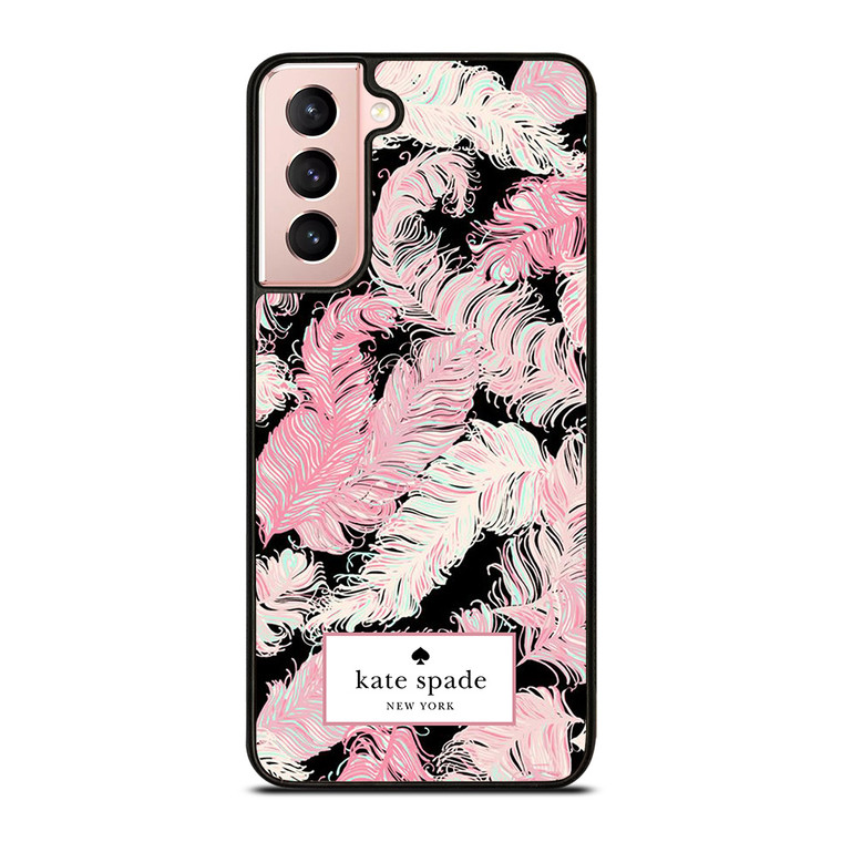 KATE SPADE NEW YORK LOGO PINK FEATHERS Samsung Galaxy S21 Case Cover