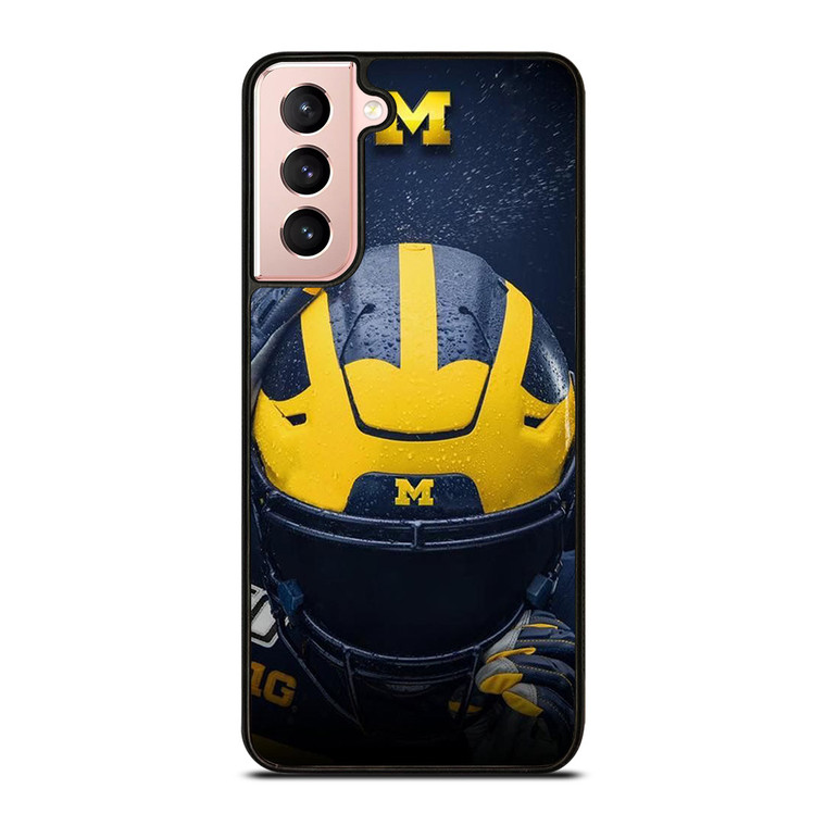 MICHIGAN WOLVERINES LOGO FOOTBALL HELMET Samsung Galaxy S21 Case Cover